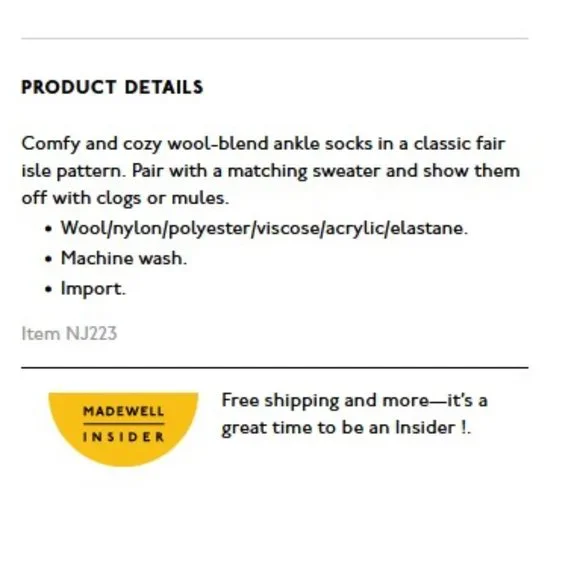 Madewell Fair Isle Ankle Socks - Picture 3 of 6